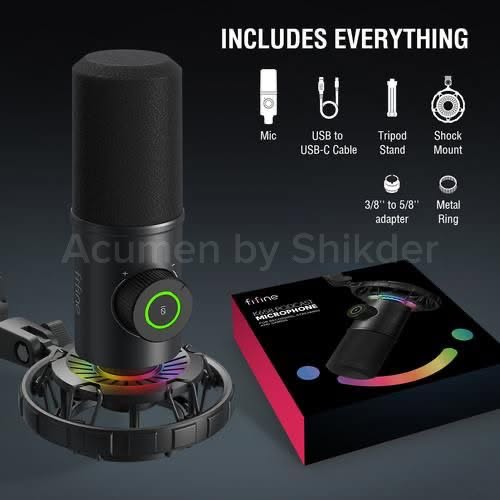 727602611_122125283043232925_3879171058051297927_n FIFINE K658 USB Dynamic Cardioid Podcast Microphone With A Live Monitoring, Gain Control, Mute Button - Image 1